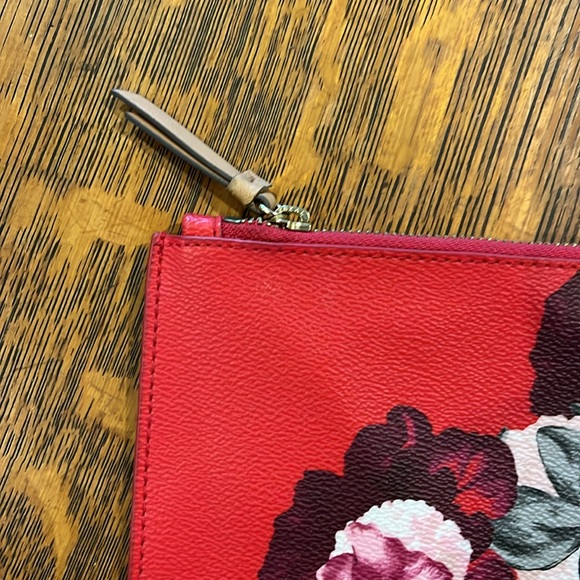 Banana Republic Large Floral Red Pouch, Large - Picture 3 of 6